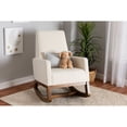 thumbnail image 1 of Baxton Studio Yashiya Mid-Century Modern Off-White Boucle Upholstered and Walnut Brown Finished Wood Rocking Chair, 1 of 7