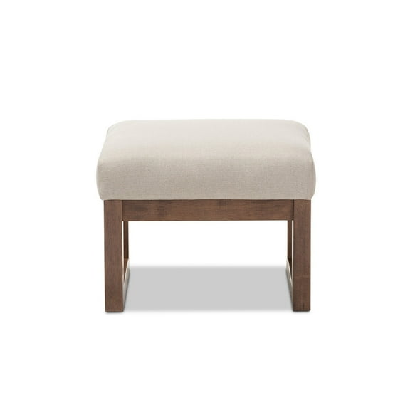 Baxton Studio Yashiya Mid-century Retro Modern Light Beige Fabric Upholstered Ottoman Stool