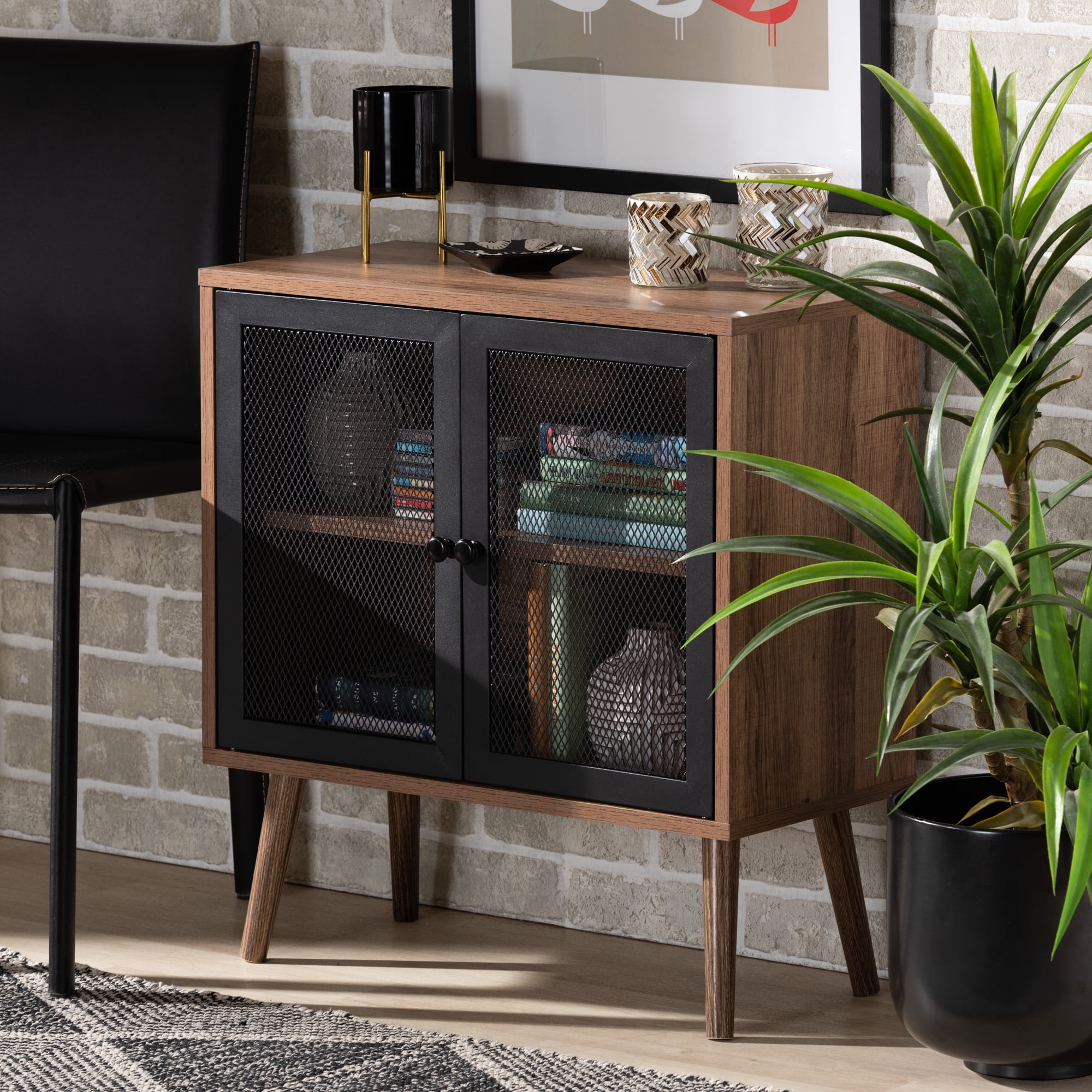 Baxton Studio Yuna Mid-Century Modern Transitional Natural Brown ...