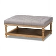 thumbnail image 1 of Baxton Studio Lindsey Modern and Rustic Charcoal Linen Fabric Upholstered and Greywashed Wood Cocktail Ottoman, 1 of 6