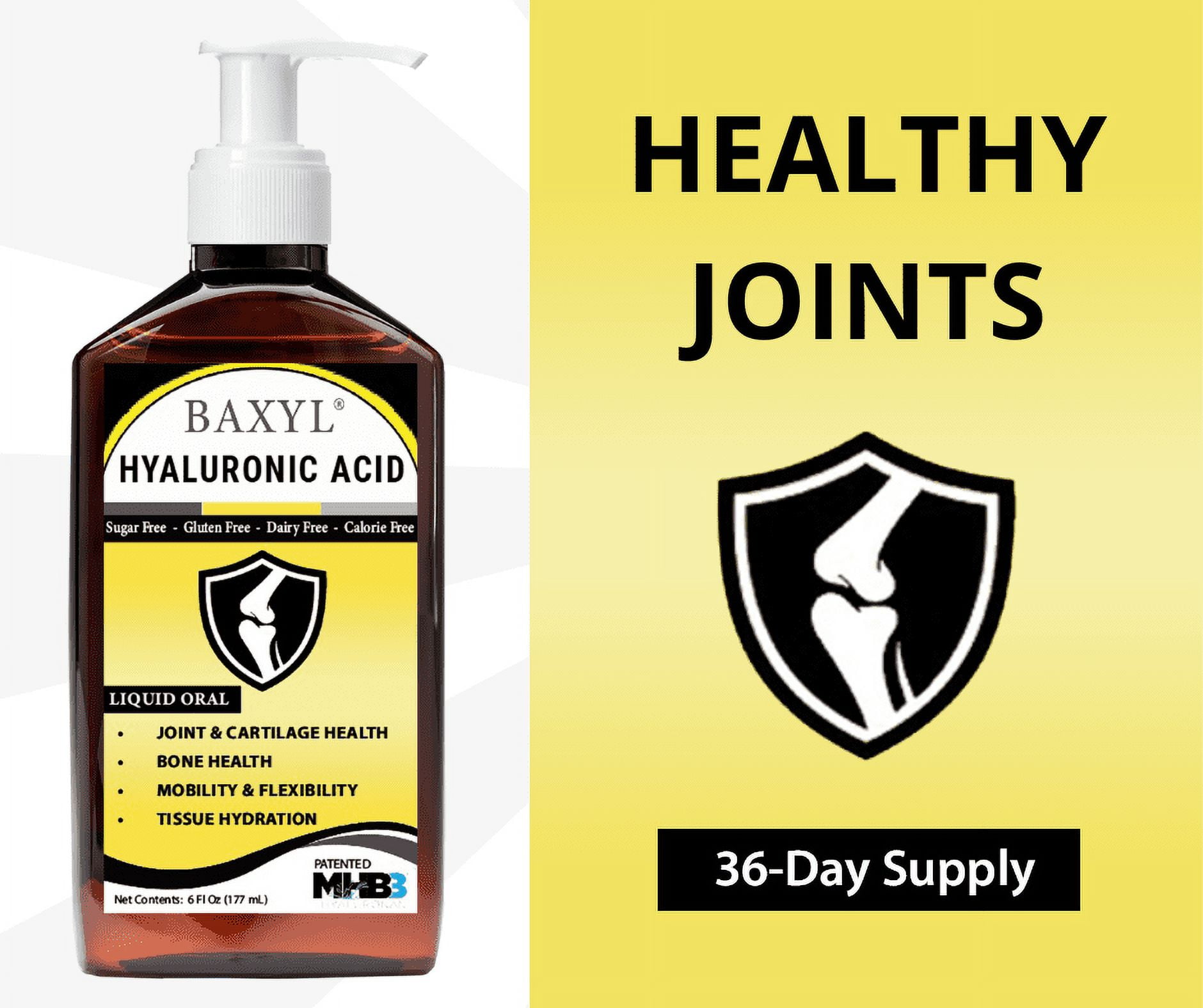 Baxyl, Hyaluronic Acid Joint Relief Supplement, Liquid Formula, 36-Day ...
