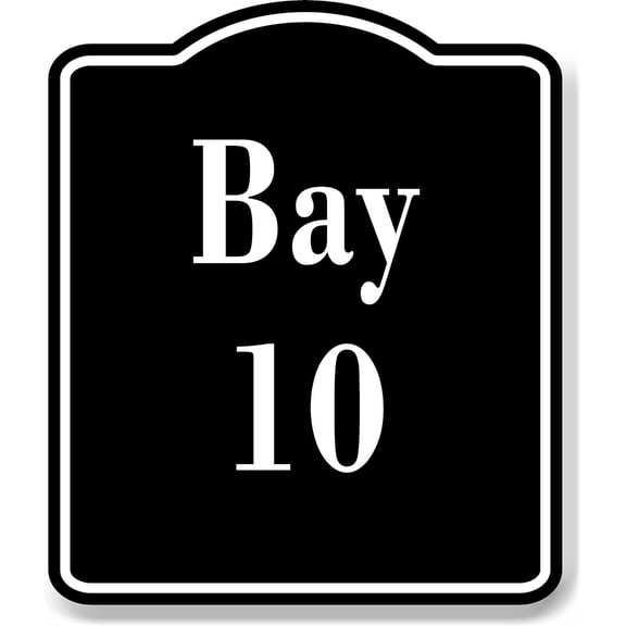 Bay 10 Bin BLACK Aluminum Composite Sign, 15"x18"