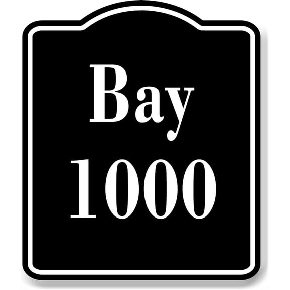 Bay 1000 Bin BLACK Aluminum Composite Sign, 15"x18"