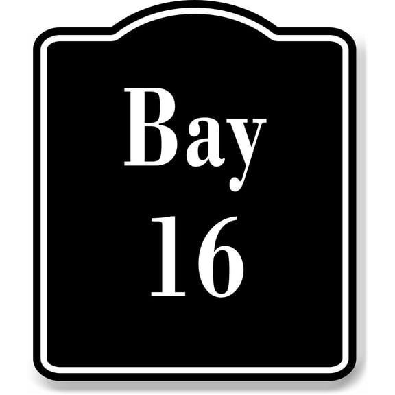 Bay 16 Bin BLACK Aluminum Composite Sign, 15"x18"
