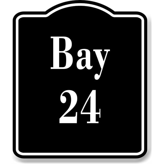 Bay 24 Bin BLACK Aluminum Composite Sign, 15"x18"