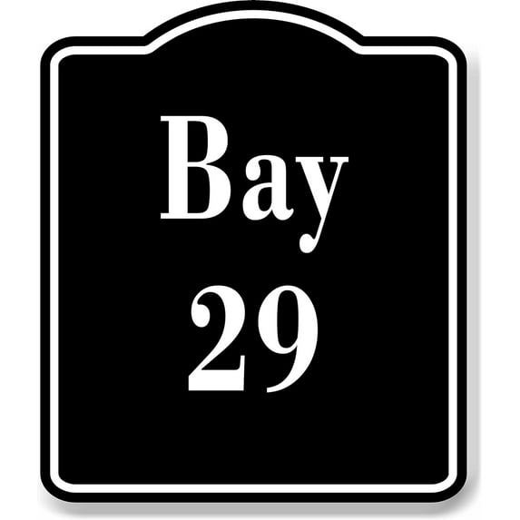 Bay 29 Bin BLACK Aluminum Composite Sign, 15"x18"