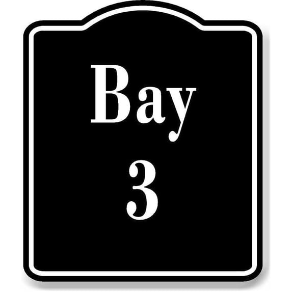 Bay 3 Bin BLACK Aluminum Composite Sign, 15