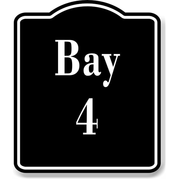 Bay 4 Bin BLACK Aluminum Composite Sign, 15"x18"
