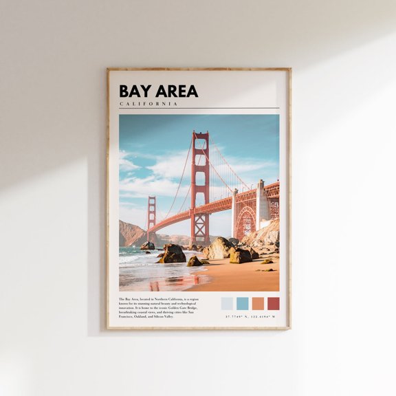 Bay Area Print San Fransisco Wall Art Sf Golden Gate Bridge Bay Area Home Decor Bay Area Photo Print P #054, Unframed Paper Print