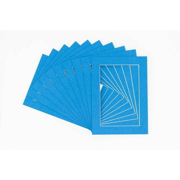 Bay Blue Acid Free 18x24 Picture Frame Mats with White Core Bevel Cut for 12x18 Pictures - Fits