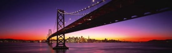 Bay Bridge San Francisco CA USA Canvas Art - Panoramic Images (36 x 12)