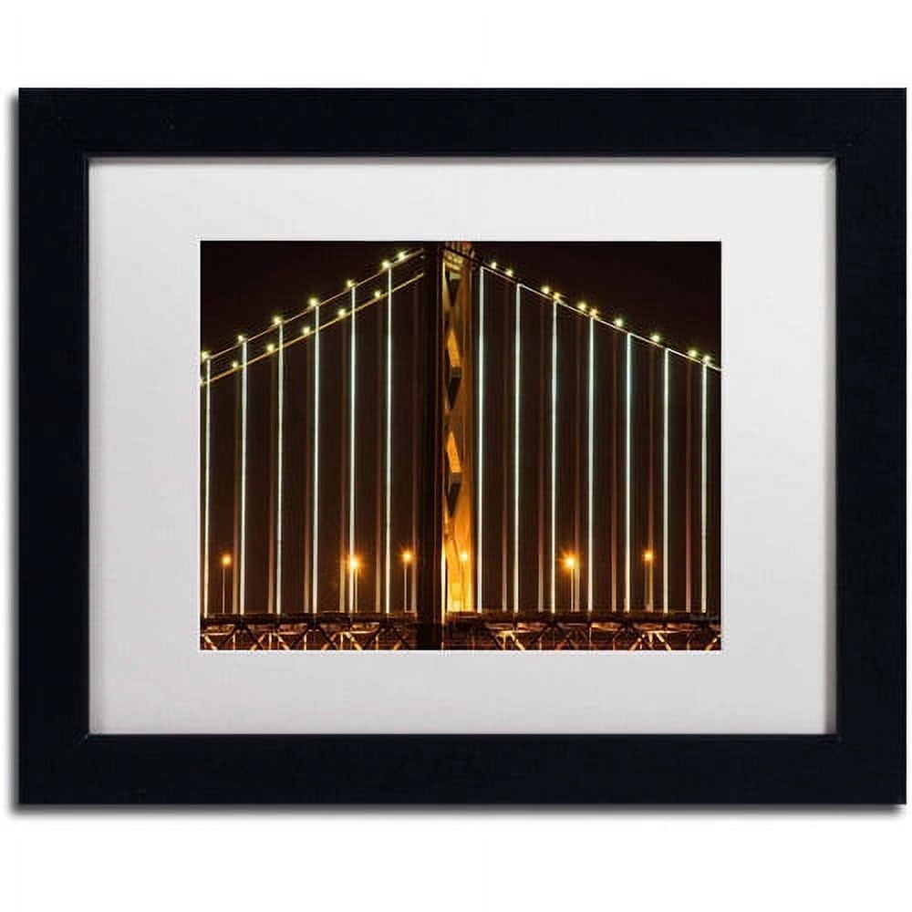 "Bay Bridge - San Francisco" Canvas Art by David Ayash, White Matte, Black Frame