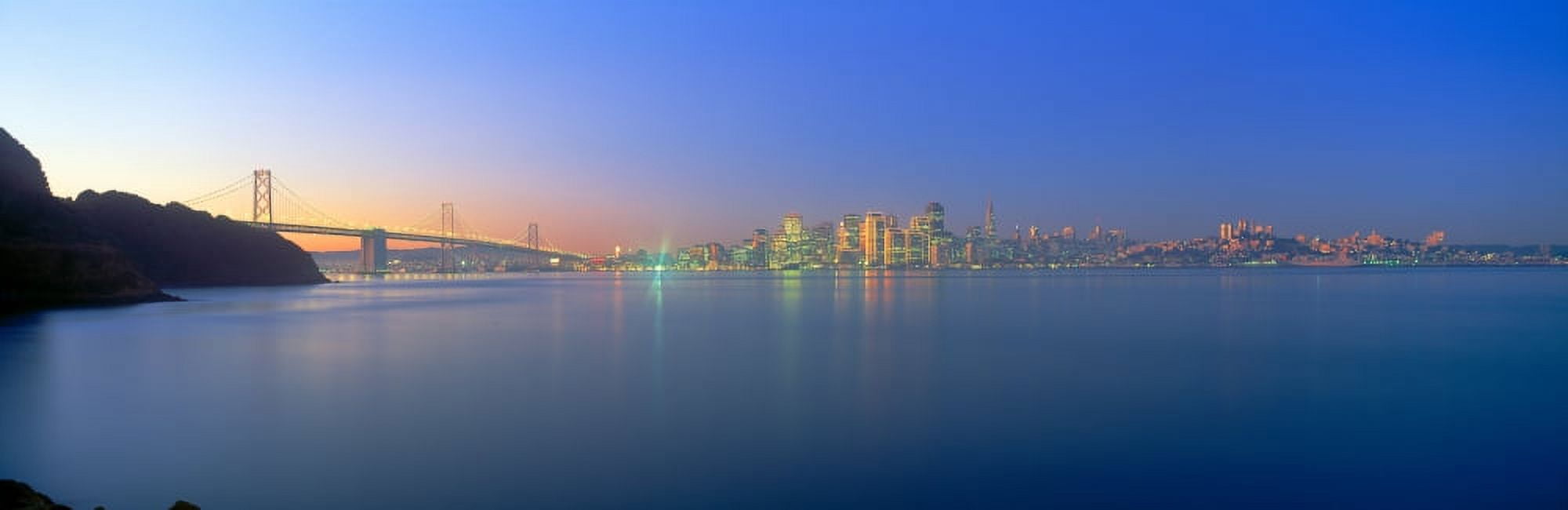Bay Bridge & San Francisco from Treasure Island California Canvas Art - Panoramic Images (27 x 9)