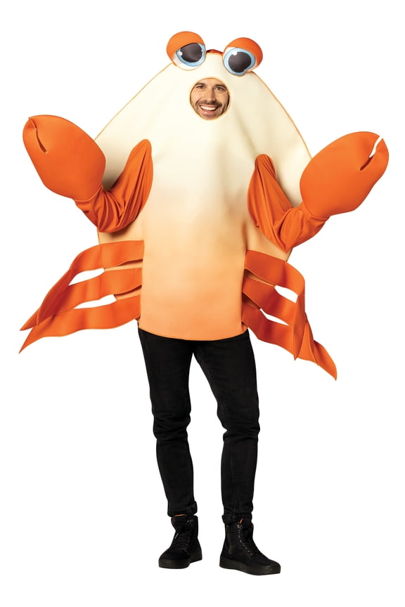 Bay Crab Shellfish Halloween Costume, Adult One Size, Orange, R7788-OS