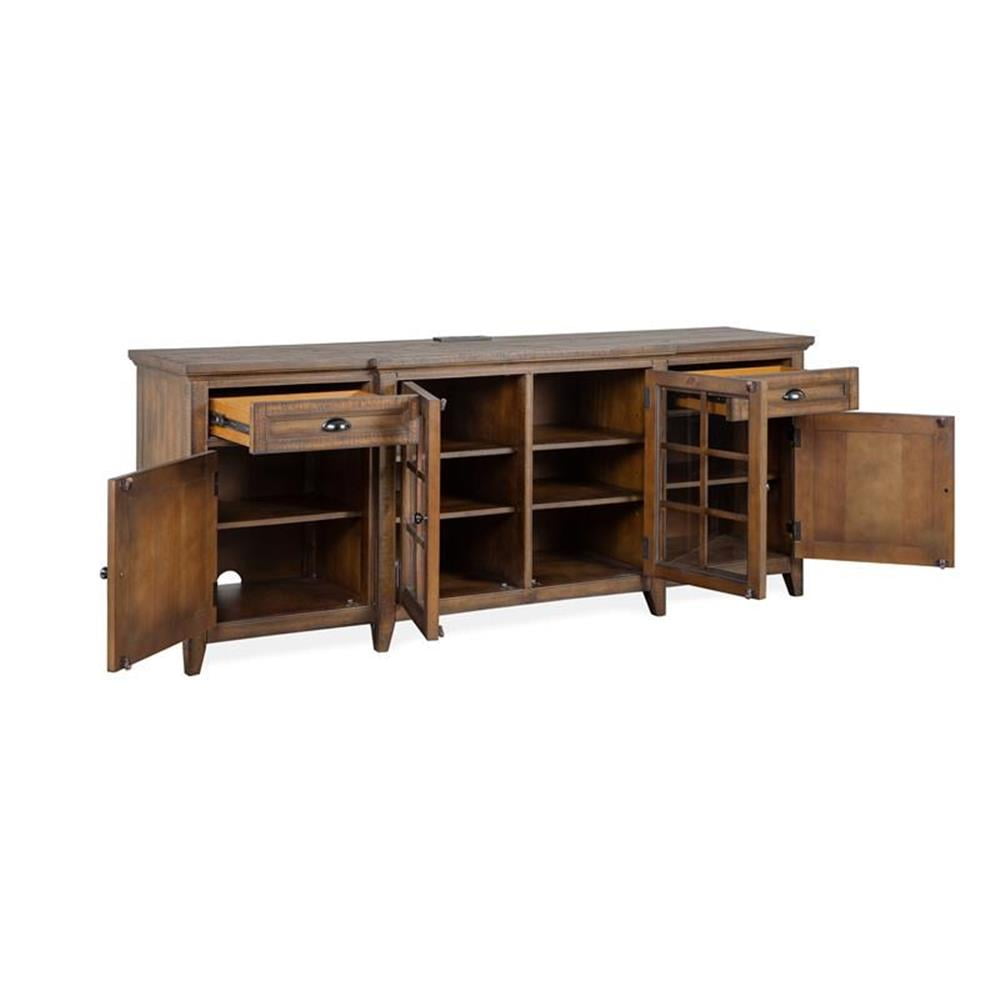 Bay Creek 80" Toasted Nutmeg Entertainment Console with Cabinet