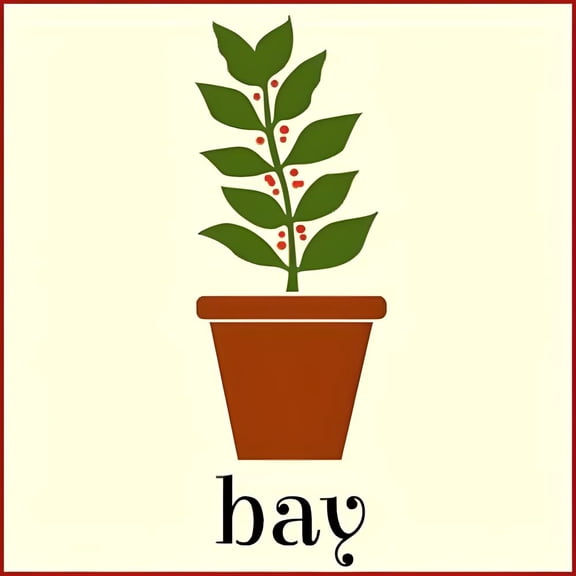 Bay Herb Stencil - Herb Flower Floral Arrangements Bouquet Border Colonial Romantic DIY Vase Pitcher Decor Painting Gifts Crafts Laser Cut Mylar Reusable Templates - The Artful Stencil