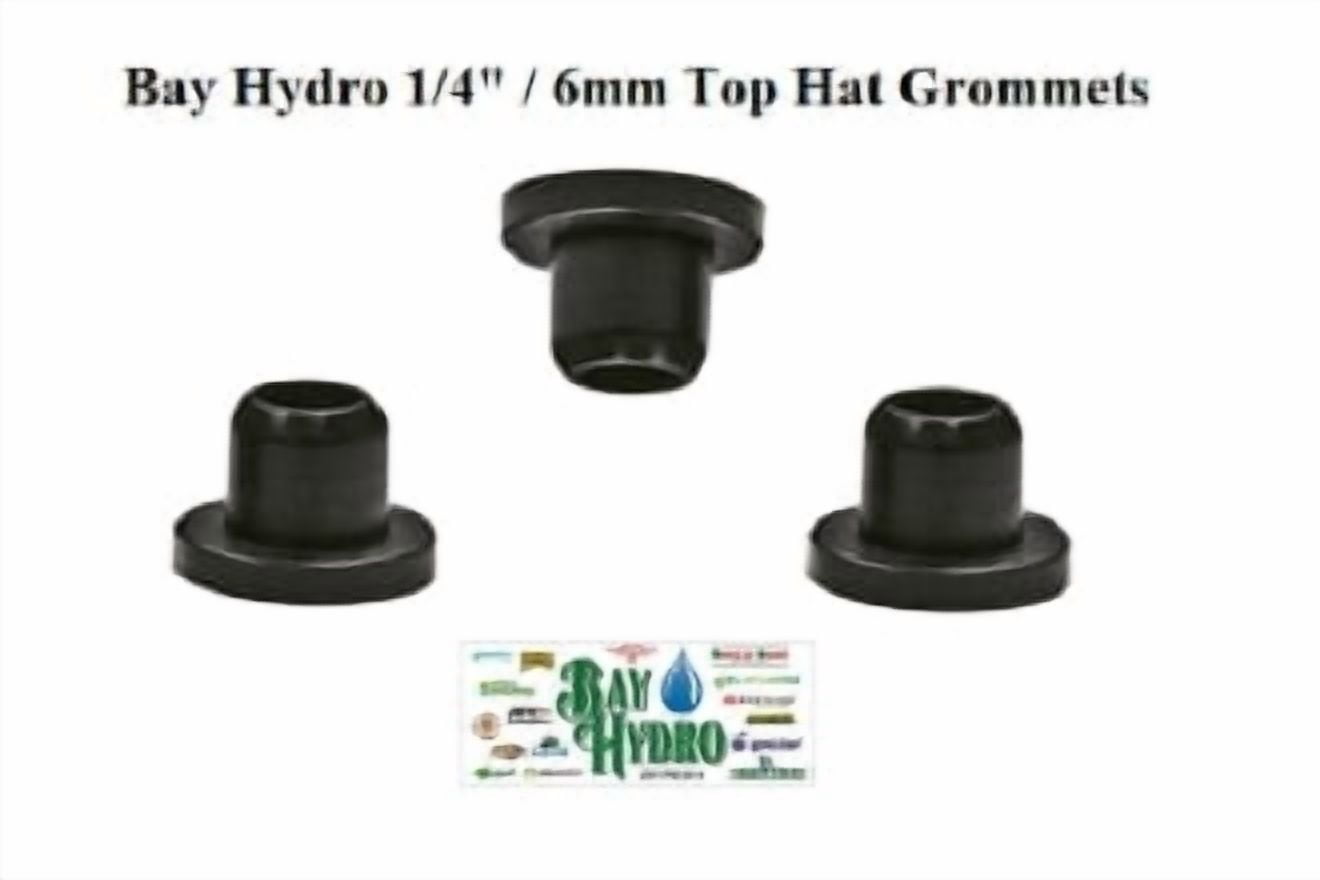 Bay Hydro 1/4" 6mm ID Top Hat Grommet 25 Pack