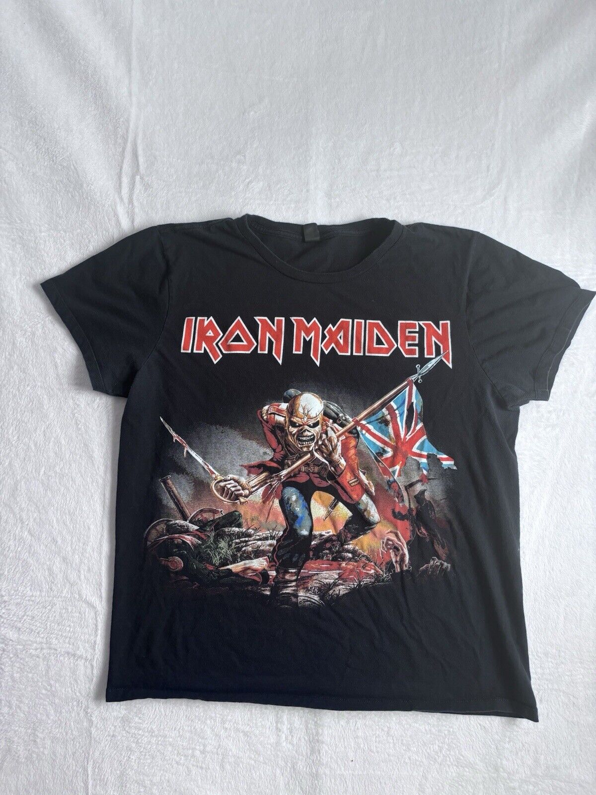 Bay Island Iron Maiden The Trooper Black Short Sleeve Shirt Men's XL
