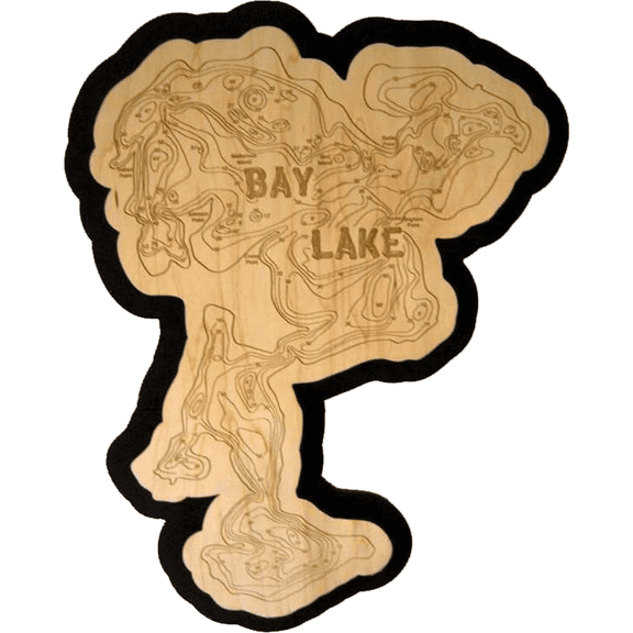 Bay Lake Map Art- Lake Decor