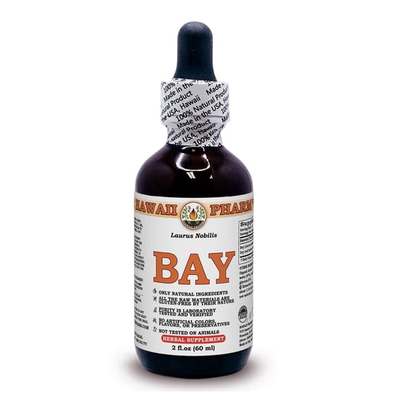 Bay (Laurus Nobilis) Dry Leaf Liquid Extract. Expertly Extracted by Trusted HawaiiPharm Brand. Absolutely Natural. Proudly made in USA. Tincture 2 Fl.Oz