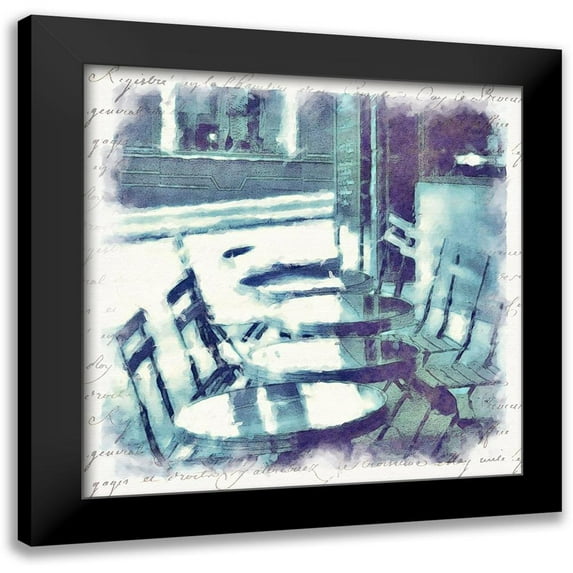 Bay, Noah 12x12 Black Modern Framed Museum Art Print Titled - Paris in Blue III