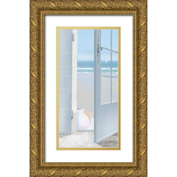 Bay, Noah 18x32 Gold Ornate Wood Framed with Double Matting Museum Art Print Titled - Coastal Doorway I