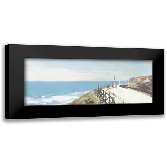 Bay, Noah 24x12 Black Modern Framed Museum Art Print Titled - Clifftop Cottage