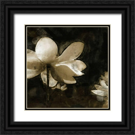 Bay, Noah 26x26 Black Ornate Wood Framed with Double Matting Museum Art Print Titled - Bronze Lily II