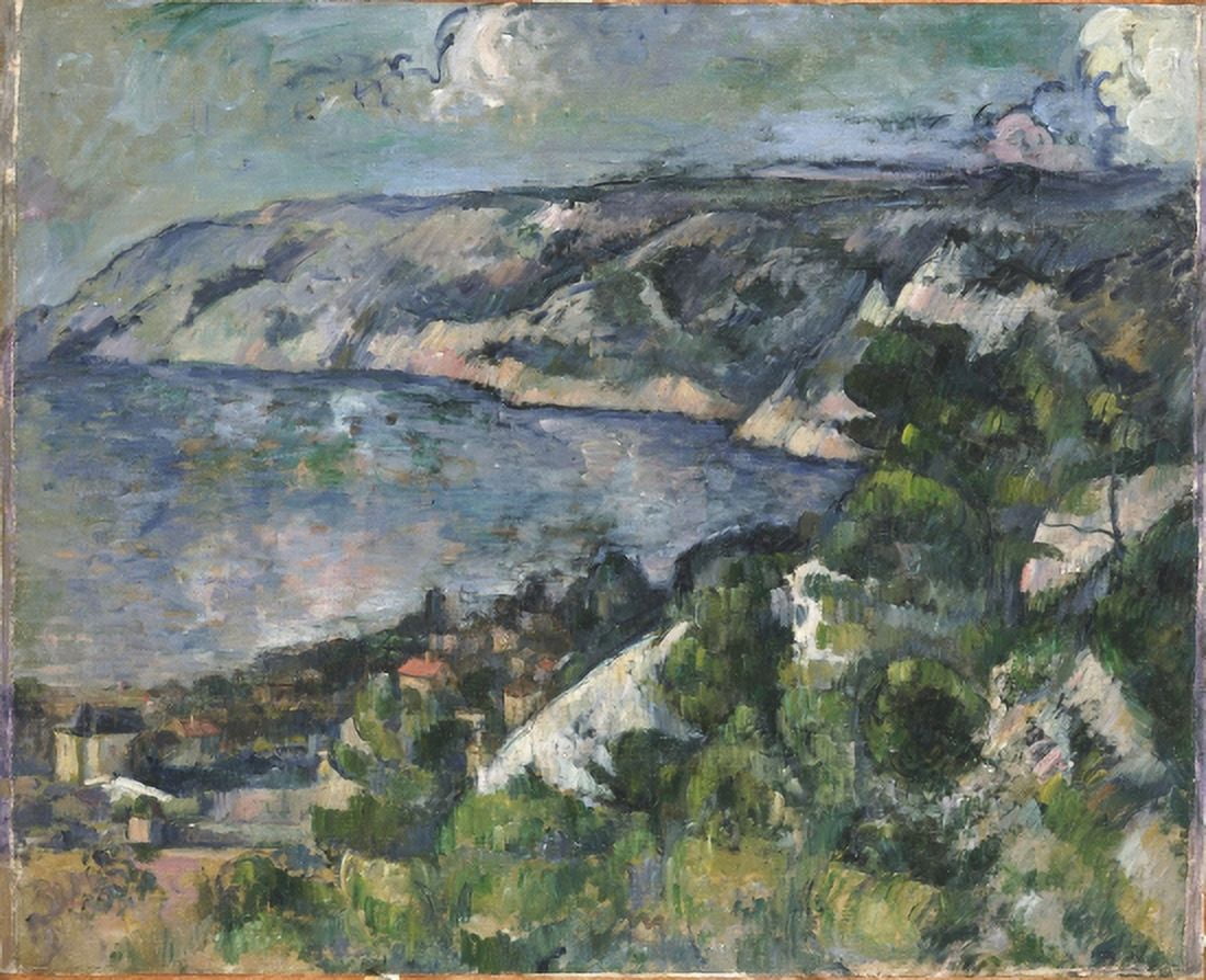 Bay Of L Estaque Canvas Art - Paul Cezanne (24 x 36)