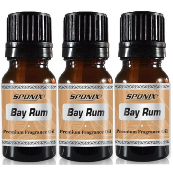 Bay Rum Fragrance Oil 10 ml / 0.33 oz | 100% Pure by Sponix Made in USA Pack of 3