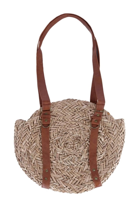Round Seagrass Shoulder Handbag (Women)