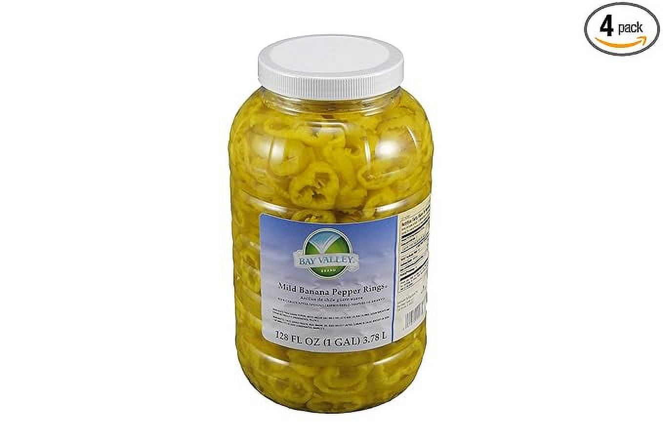 Bay Valley Foods Premium Mild Banana Pepper Ring, 1 Gallon -- 4 per case.