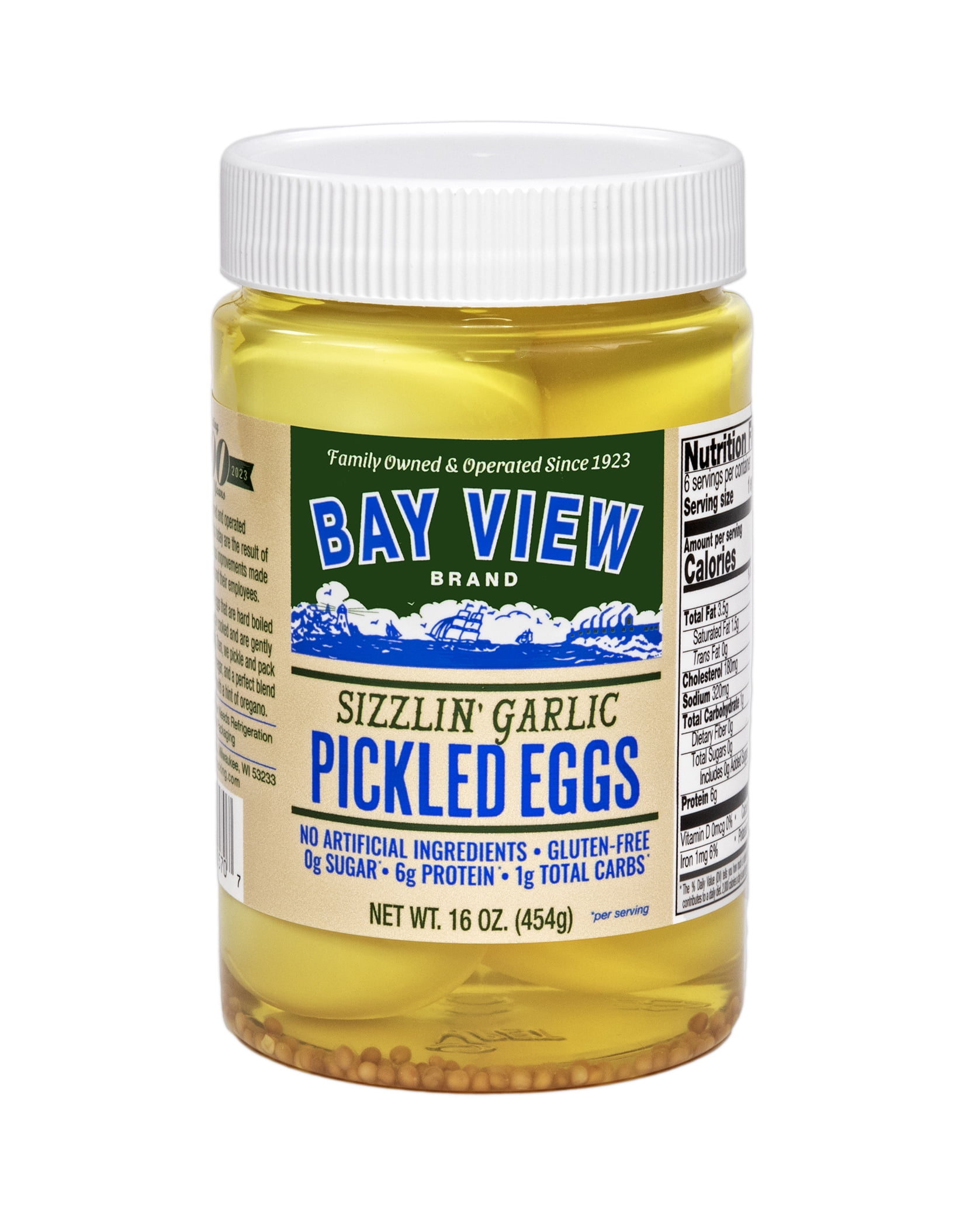 Bay View Packing 4 Pack of Sizzlin' Garlic Pickled Eggs-Tavern Style