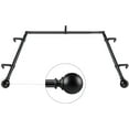 thumbnail image 1 of Bay Window Curtain Rods 48 to 84 Inches (Center Rod), 32 to 58 Inch Side Rods for windows, 7/8 inch Decorative Heavy Duty Curtain Rods with Round Ends, Black, 1 of 7