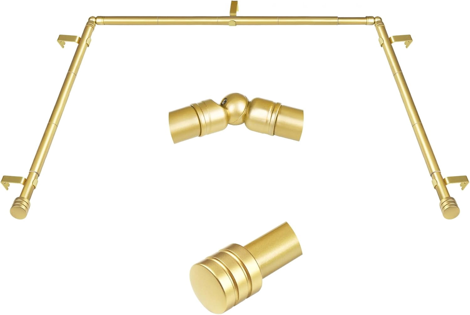 Bay Window Curtain Rods, 7/8 Inch Curtain Rods for Bay Windows 48-84 ...