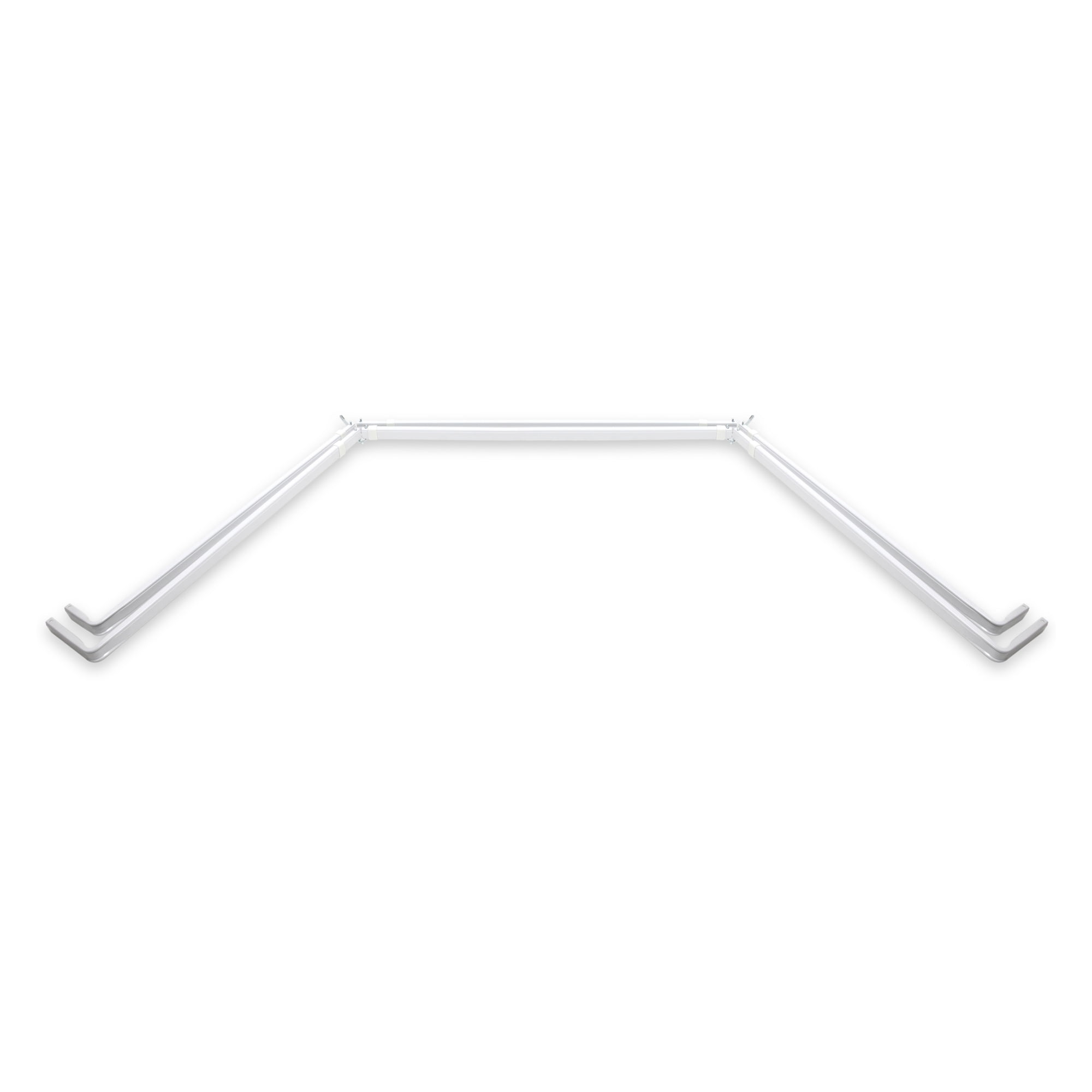 White Adjustable Single Bay Window Curtain Rod