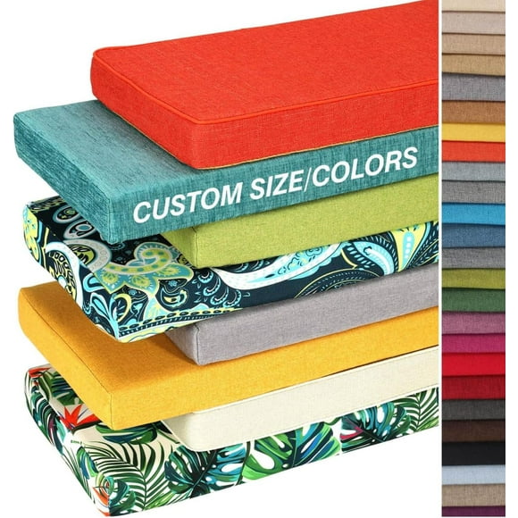 Bay Window Seat Cushions Indoor, 75D High Density Sponge Custom Bench Cushions for Indoor Furniture, 6 Fabrics/100+Colors Window Bench Cushion, Machine Washable