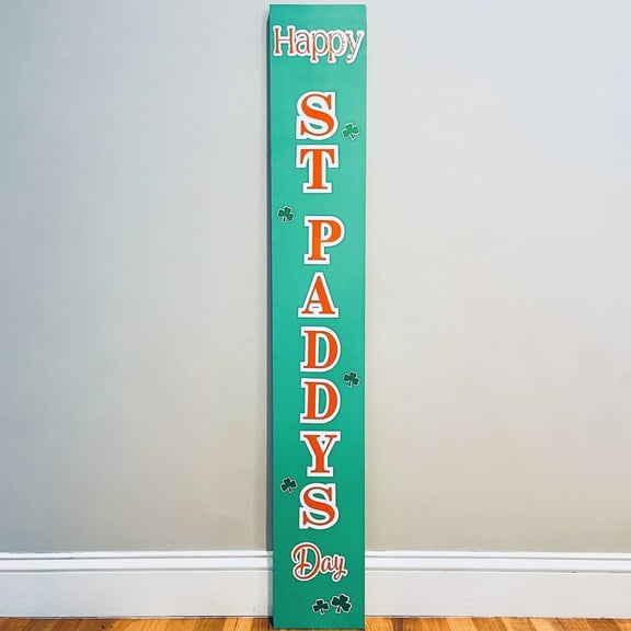 Happy St. Patrick's Day Porch Sign 48" H St. Paddys Day Outdoor Green Wood