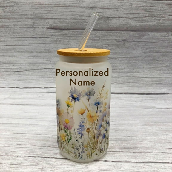 Wildflowers 16 oz. Tumbler, Frosted, Personalized,  Birthday, Mother's Day