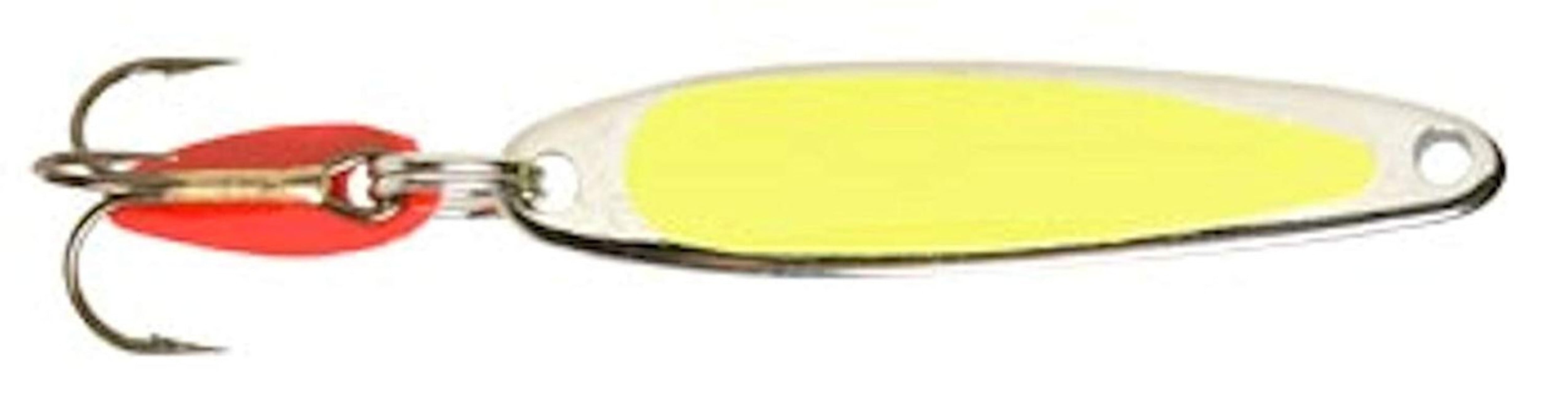 Bay de Noc Swedish Pimple Universal Jigging Lure, Florescent Yellow, 1/10  Ounce 