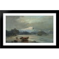 thumbnail image 1 of Bay with boats 40x24 Large Black Wood Framed Print Art by Konstantinos Volanakis, 1 of 2