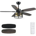 thumbnail image 1 of BayDay 72" Nickel Ceiling Fan with Lights & Remote Modern Style 6 Speeds Quiet Reversible Motor LED Light Adjustable Height for Living Room Bedroom Outdoor Patio Porch, 1 of 8