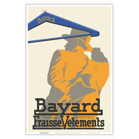 Bayard Fraisse Clothing (Vêtements) - Grenoble France - Vintage French Advertising Poster c.1930s - Master Art Print (Unframed) 12in x 18in