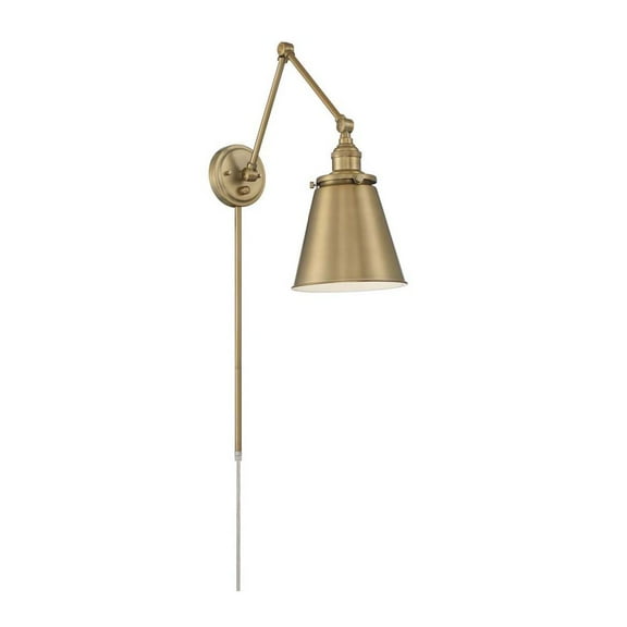Bayard Swing Arm Lamp Burnished Brass w/ Switch 120v