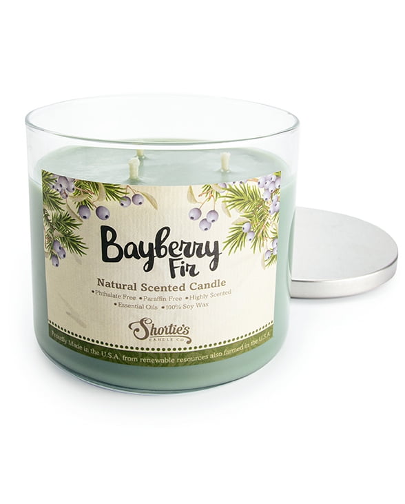 Bayberry Fir All Natural 3 Wick Candle - Made with Responsibly Sourced Soy and Essential Fragrance Oils - Phthalate & Paraffin Free, Vegan, Non-Toxic