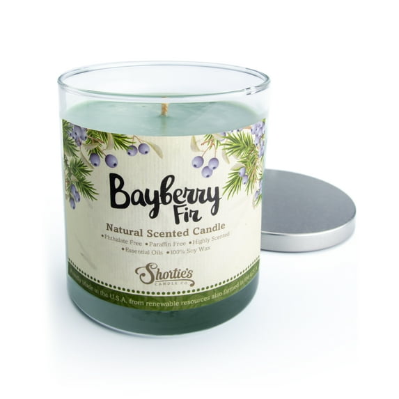 Bayberry Fir Scented Natural Soy Candle, Essential Fragrance Oils, 100% Soy, Phthalate & Paraben Free, Clean Burning, 9 Oz.