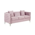 thumbnail image 1 of Bayberry Pink Velvet Sofa with 3 Pillows, 1 of 6