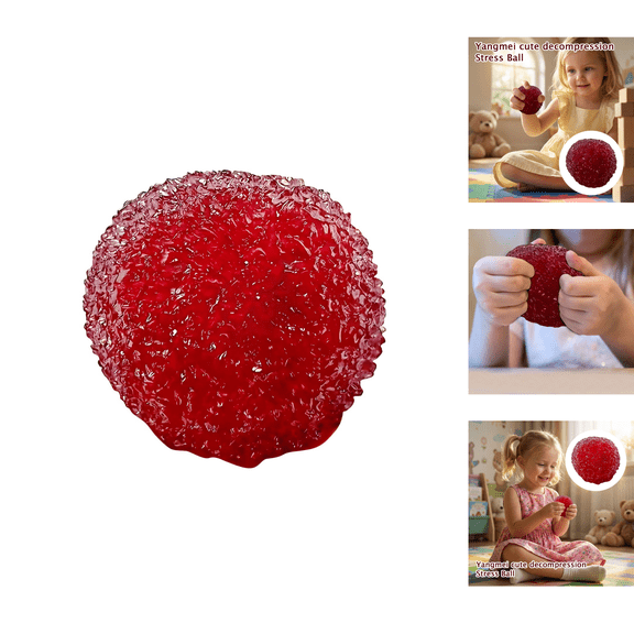 Bayberry fruit squeezer toys, Crunchy Sound Squishys Toys Fidget Toy, Red Waxberry Squeeze Ball, Stress Relief Sensory Toy, Easter Gifts for Kids Adults Red