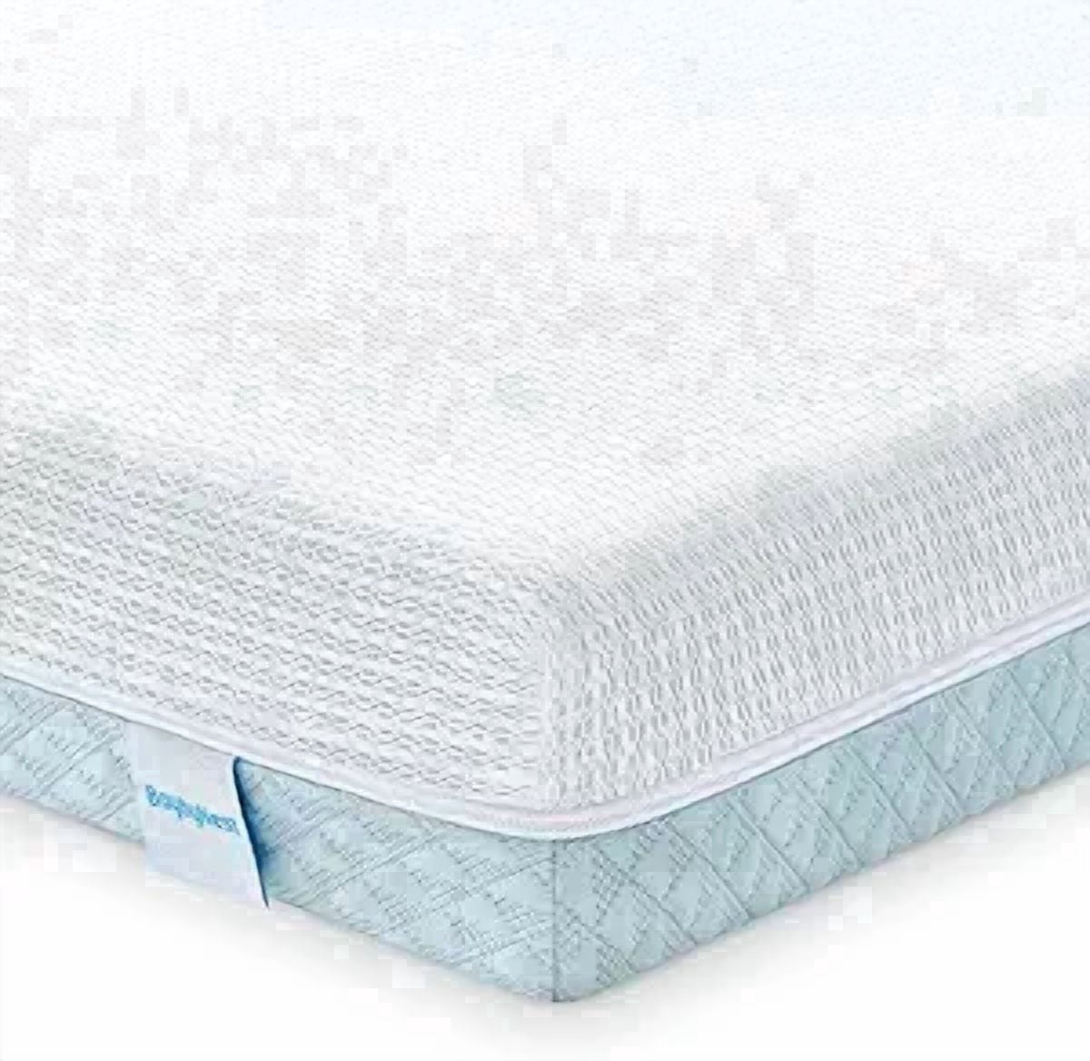 BaybyNest Crib Mattress 52"x27.5"x6" with Tencel-Lyocell Cover - Dual-Sided Comfort, Breathable Gel Memory Foam Inner & Washable Cover, Fits Standard Cribs (Blue & White)​