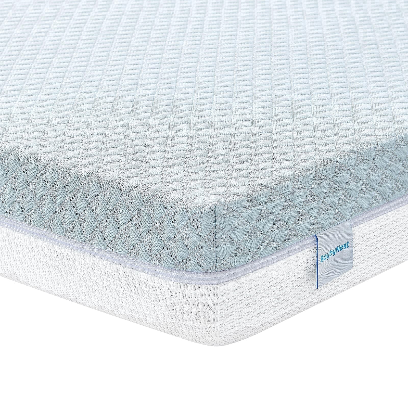 BaybyNest Mini Crib Mattress, Breathable Tencel-Lyocell Cover & Gel Memory Foam for Dual-Sided Infants & Toddlers, Fits Portable Cribs and Playards - 38x24x4 inches
